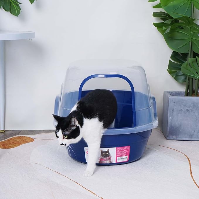 petphabet Covered Litter Box, Jumbo Hooded Cat Litter Box Holds Up to Two Small - Image 7