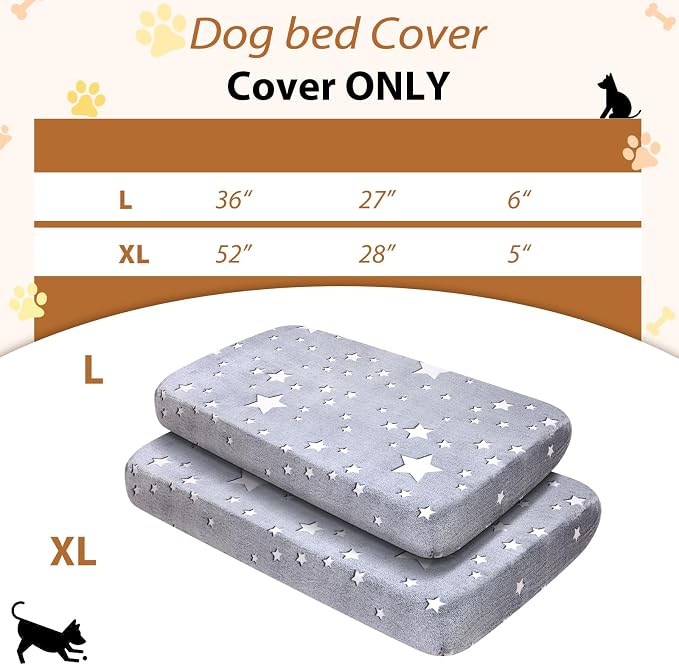 Flannel Waterproof Dog Bed Covers Replacement Washable, Elastic Edged Dog Bed - Image 3
