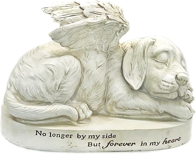 Bellaa Dog Statues 10 Inch Angel Wings Labrador Golden Retriever Puppy Pet - Image 5