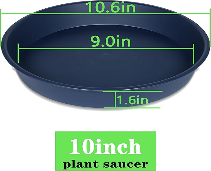2 Pack of 10 inch Plant Saucer Gray, Heavy Duty Plastic Plant Saucer 10 inch - Image 2