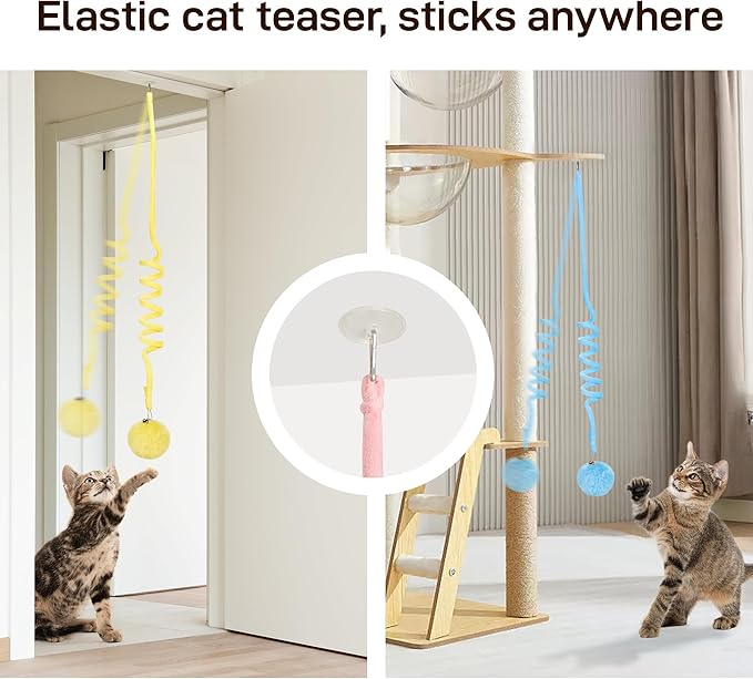 Potaroma Hanging Fluffy Cat Catnip Ball Toys 3 Pcs - Image 5
