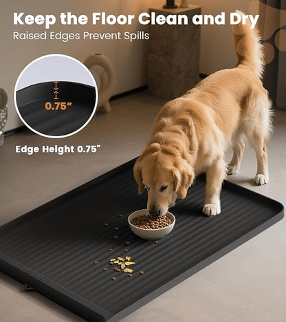 Dog Food Mat 36"x24", Waterproof Pet Feeding Mat - Image 3