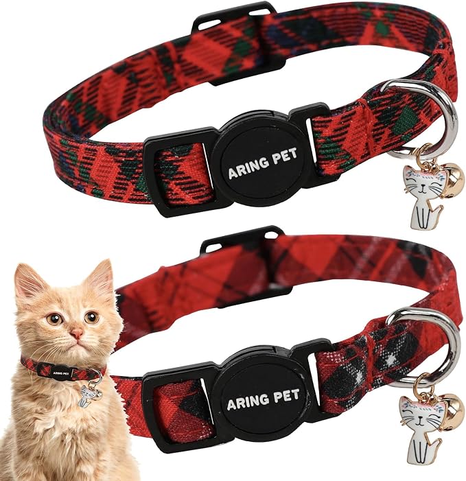 ARING PET 2 Pack Christmas Cat Collars-Cute Cat Collar Breakaway by ARINGPET