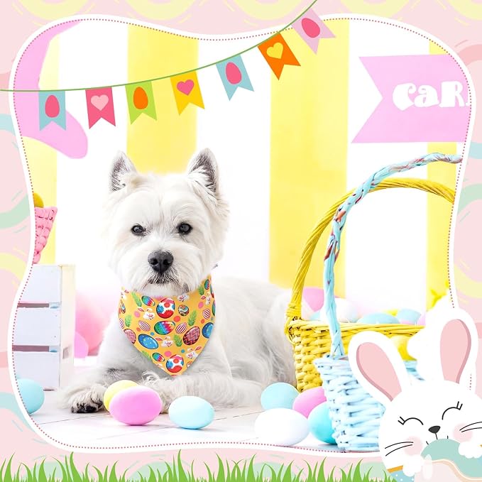 Aliceset 180 Pack Easter Dog Bandana Bulk, Easter Bandanas - Image 6