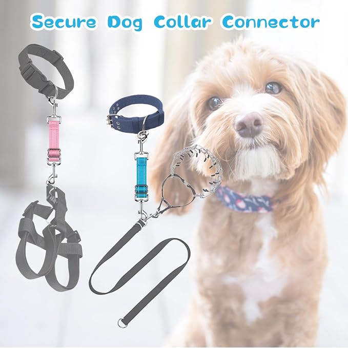 YUEPET Dog Safety Collar Clips 5 Pack Adjustable Prong Collar Backup Clips - Image 3