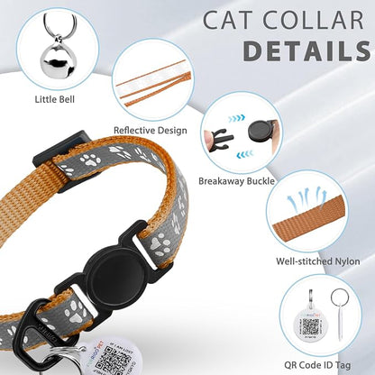 Cat Collar Breakaway with QR Code Name Tag, Reflective Kitten Collars with Bell - Image 7