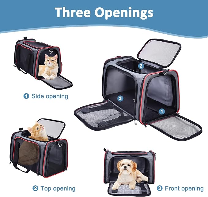 Soft-Sided Kennel Pet Carrier for Small Dogs, Airline Approved Cat Carriers Dog - Image 2