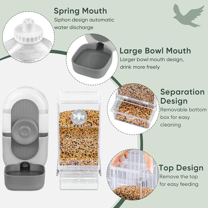 No Mess Bird Feeder & Water Dispenser Set - Image 7