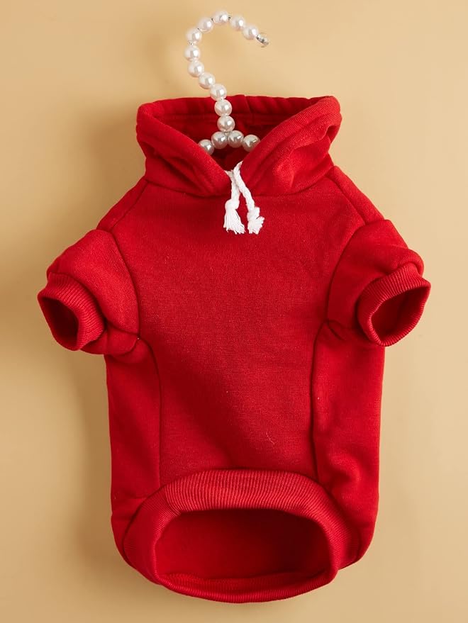 QWINEE Basic Dog Hoodie Sweatshirt Puppy Sweater Warm Cat Costumes Pet Clothes - Image 4