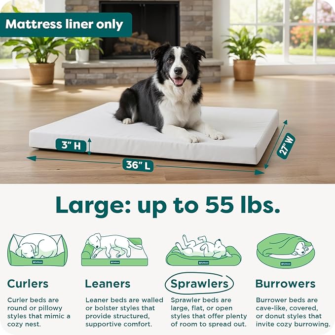 Furhaven Dog Bed Liner Water-Resistant Foam Mattress Protector Cover - Image 3