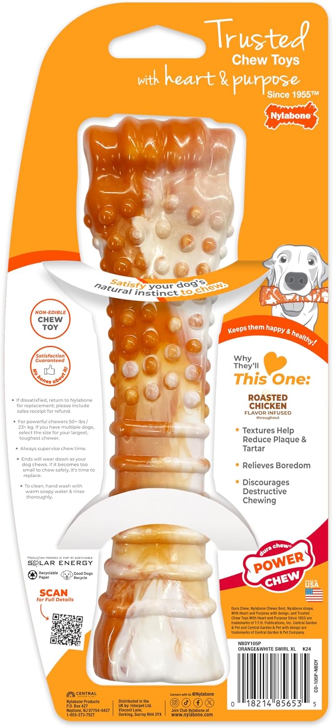 Nylabone Limited Edition 70th Birthday Textured Bone Power Chew Toy - Image 10