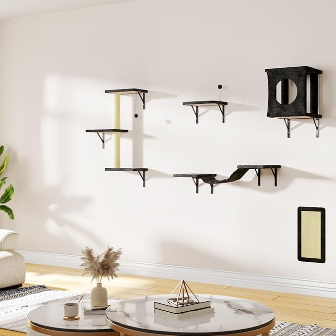 NUNU LAB Cat Wall Shelves, 10-in-1 Wall-Mounted Cat Furniture Set, Large Cat - Image 8
