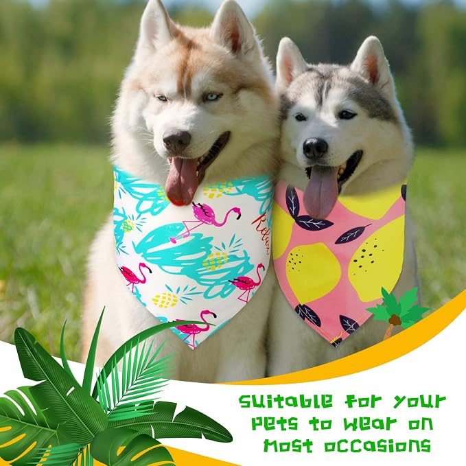 Frienda 20 Pcs Summer Spring Dog Bandanas Hawaiian Style Washable Triangle Pet - Image 7