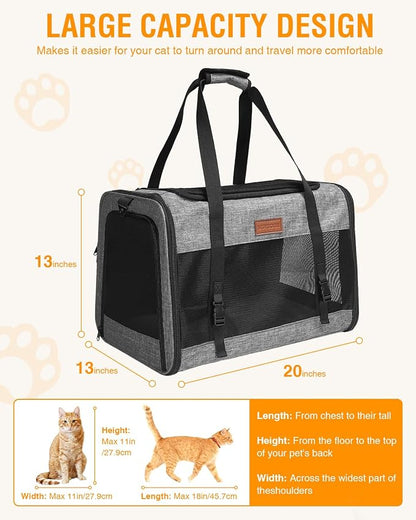 PETUX Large Pet Carrier for Large Cats ＆ Small Dogs - Image 2
