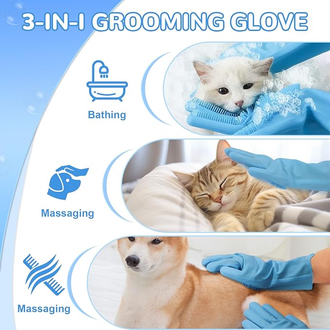 WJWJA-Pet Grooming Gloves - Image 3