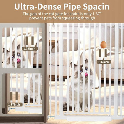 59“ Extra Tall Cat Gate for Doorway: 33.4-37.4” Wide Pet Gate, Auto Close/One - Image 3