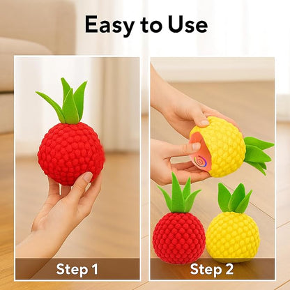 2Pcs Dog Ball Covers – Plush Tomato & Pineapple Sleeves - Image 7
