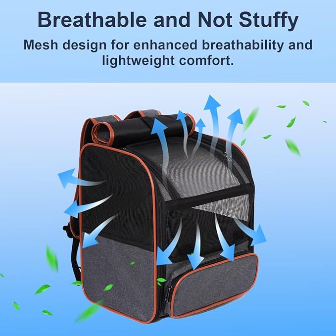 Pesen Cat Backpack Carrier, Breathable & Foldable Pet Carriers - Image 3