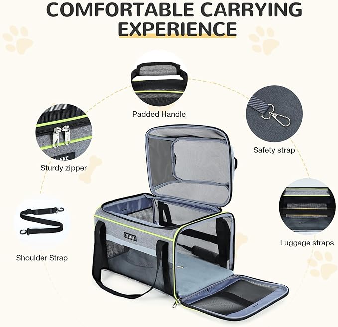 Lekereise Top-Expandable Pet Carrier 17x11x9.5 Inch Alaska Hawaiian Airline - Image 6