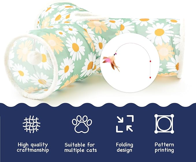 Tempcore Pet Cat Tunnel Tube Cat Toys 3 Way Collapsible, Cat Tunnels - Image 7