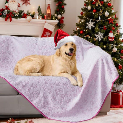 Stuffed Premium Soft Dog Blanket, Flannel Pink Stuff Cute Paw Print, 43 * 66 - Image 8