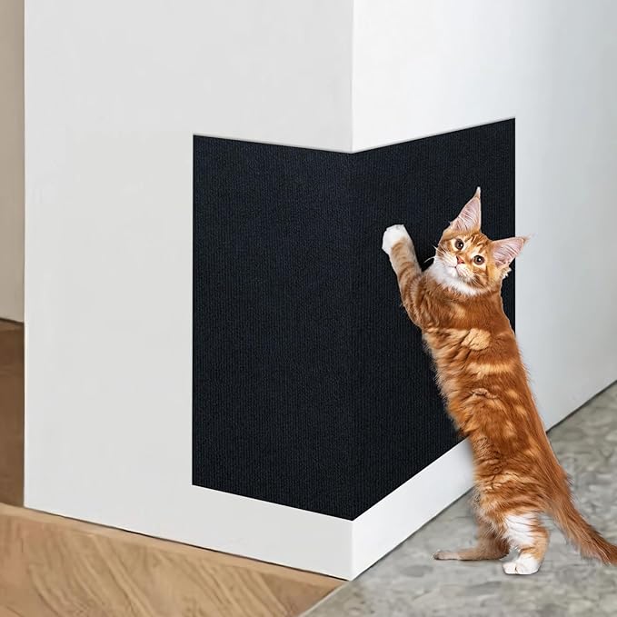 Bed Cat Scratcher Pad, 47.2"x15.8"Cat Scratching Mat, Self-Adhesive Trimmable by ENONCI