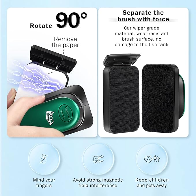 AQQA Aquarium Strong Magnetic Cleaner Brush, Fish Tank Glass Algae Magnet - Image 4