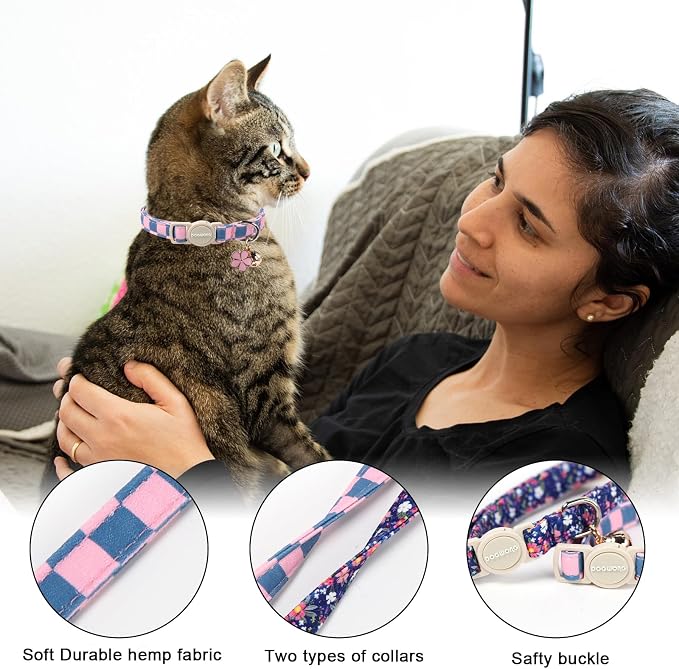 2 Pack Flower Cat Collars Breakaway - Image 2