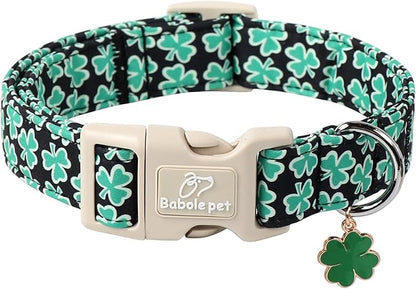 St Patricks Day Dog Collar for Large Dogs by Babolepet