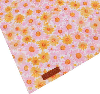 ADOGGYGO Floral Dog Bandanas 2 Pack, Daisy Flower Pet Scarf, Premium Fabric - Image 6