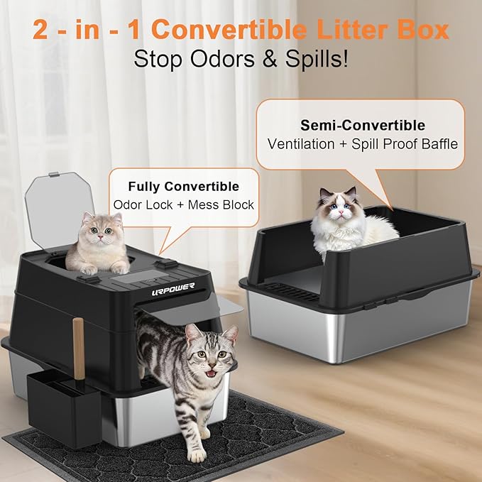 URPOWER Stainless Steel Cat Litter Box - Image 5