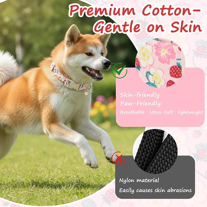 Dog Collar for Medium Dogs, Spring Pink Dog Collars - Image 4