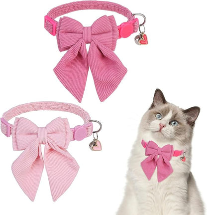 SCENEREAL Cat Collar with Bell & Stylish Bowtie, Holiday Kitten Costumes by SCENEREAL
