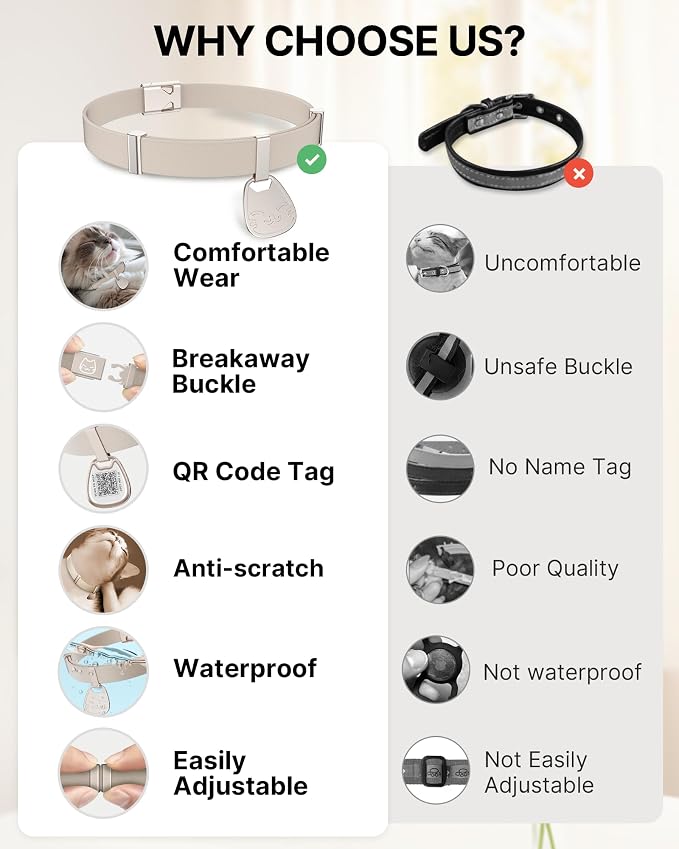 Cat Collar with QR Code Name Tag, Breakaway Kitten Collar - Image 7