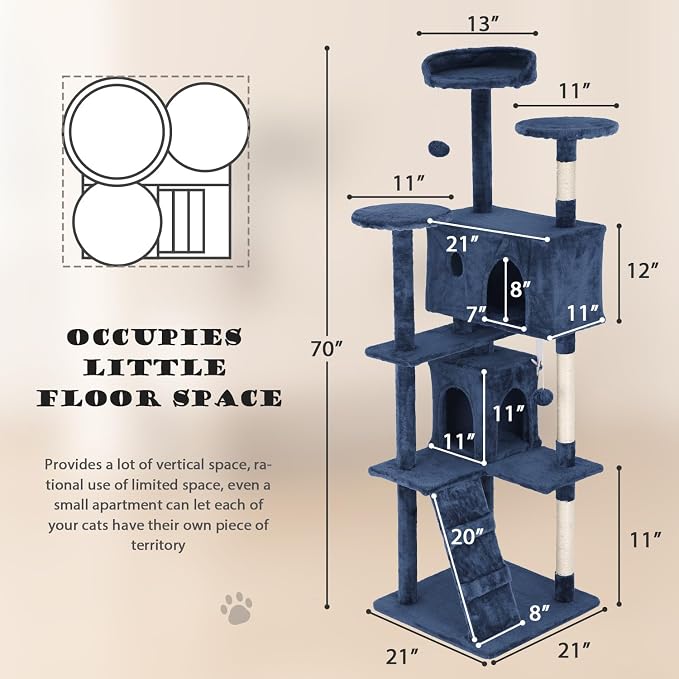 Heavy Duty Cat Tree Tower, Cat Condo, Hanging Ball - Image 6