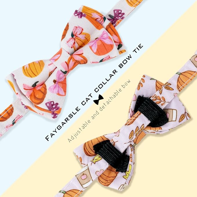 Faygarsle 2 Pack Fall Pumpkin Cat Collar - Image 3