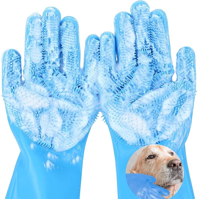 Dog Washing Gloves for Shedding & Bathing by AKEISHE