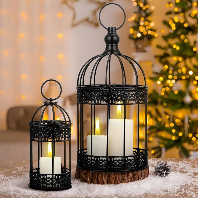 Sliner 4 Pcs Birdcage Candle Holder Valentine Decorative Bird Cages - Image 5