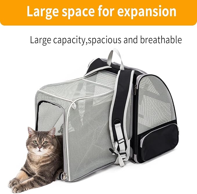 Cat Backpack，Expandable Cat Carrier Backpack, Dog Backpack Carrier and Pet - Image 2