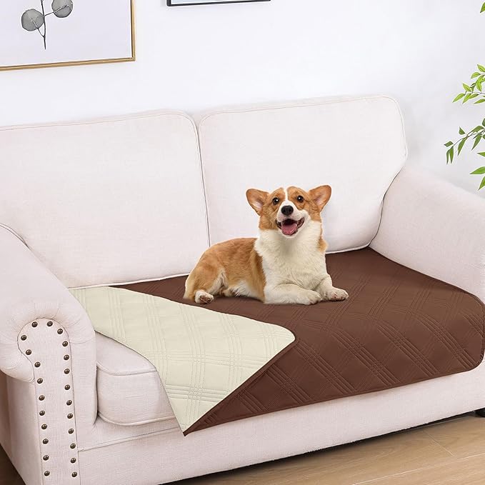 hyha Waterproof Dog Blanket, Reversible Pet Bed Blanket, Soft Sofa Couch Cover by hyha