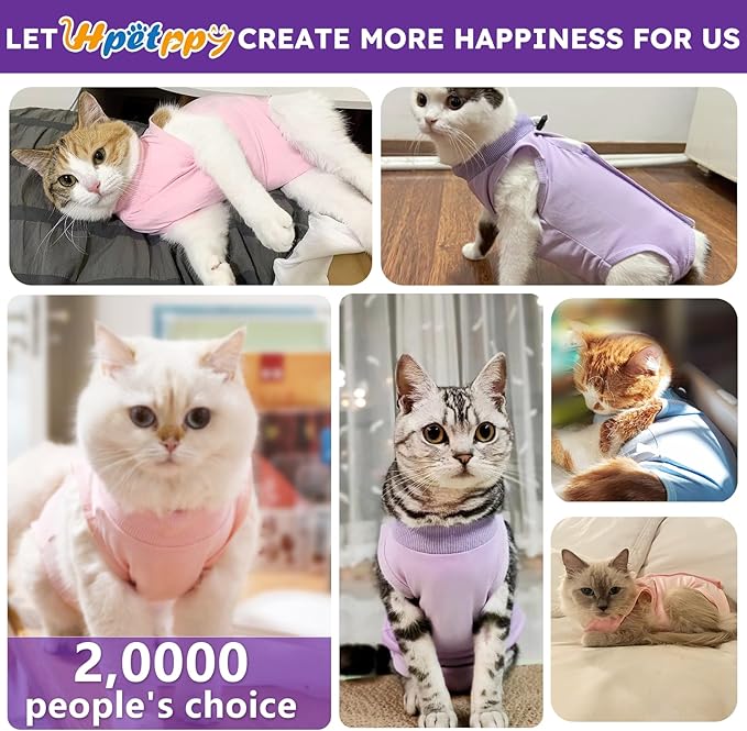 Cat Recovery Suit for Abdominal Wounds or Skin Diseases, Kitten Onesie for Cats - Image 4