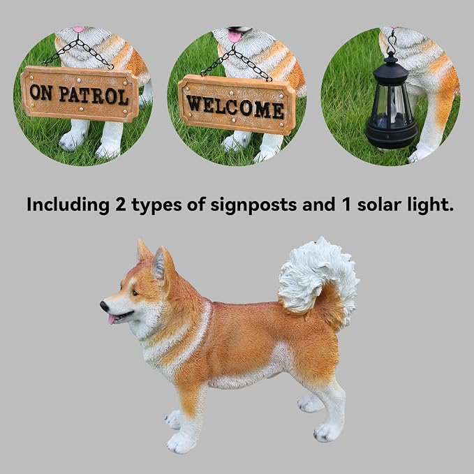 Akita Statue Outdoor Decorations – Dog Statues Outdoor Standing Yellow Akita - Image 4