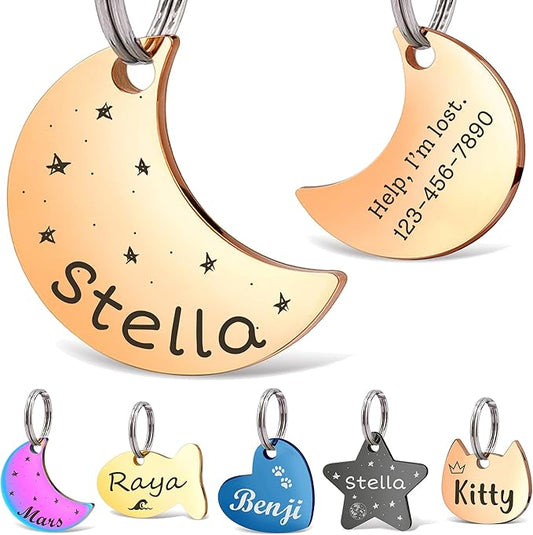 Anavia Small Size Dog Cat ID Tags, Small/XS Personalized Color Plated Stainless by Anavia