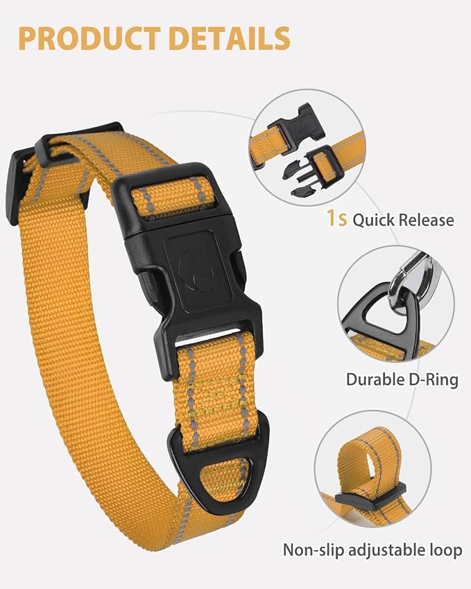 Joytale Small Dog Collar, Reflective and Adjustable Nylon Collar - Image 4
