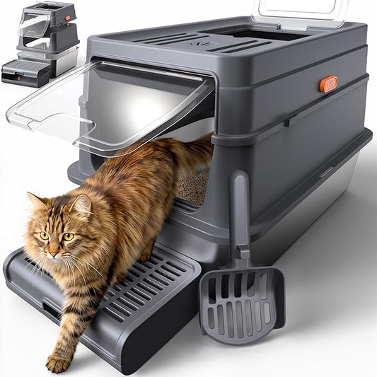 Cat Litter Box - Stainless Steel Litter Box by Powools