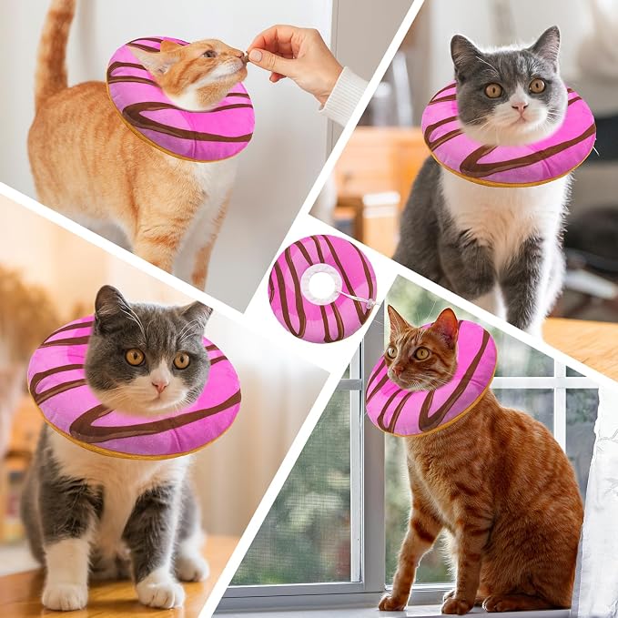 Cat Cone Collar Soft, Adjustable Cat Recovery Collars Kitten Cones to Stop - Image 7
