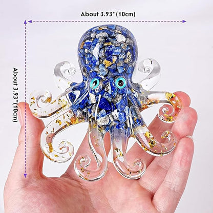 Natural Crystal Lapis Lazuli Gravel Octopus Resin Marine Animals Fish Tank - Image 2