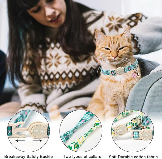 ARING PET 2 Pack St Patrick's Day Cat Collar, Breakaway Kitten Small Cute Green - Image 2