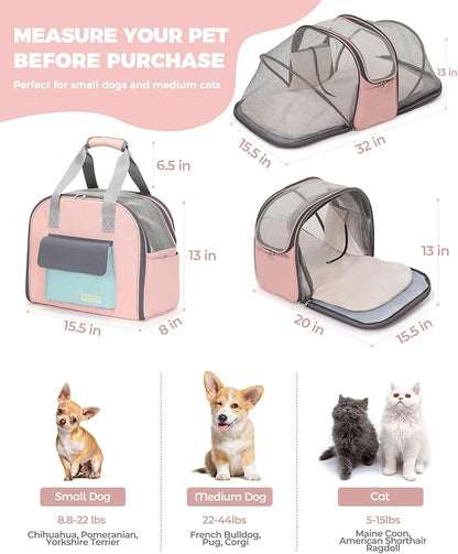 Expandable Cat & Small Dog Carrier Backpack, Soft-Sided Airline-Approved Pet - Image 2