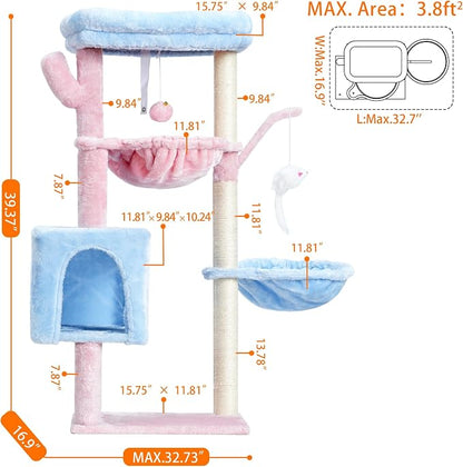 Heybly Cat Tree, 39.4 Inches Tower Condo - Image 5